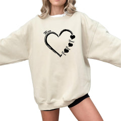Custom Mama Sweatshirt Heart Kids Name , Personalized Mom Shirt, Mothers Day Gift, Pregnancy Sweater, Gift for Mom