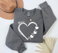 Custom Mama Sweatshirt Heart Kids Name , Personalized Mom Shirt, Mothers Day Gift, Pregnancy Sweater, Gift for Mom