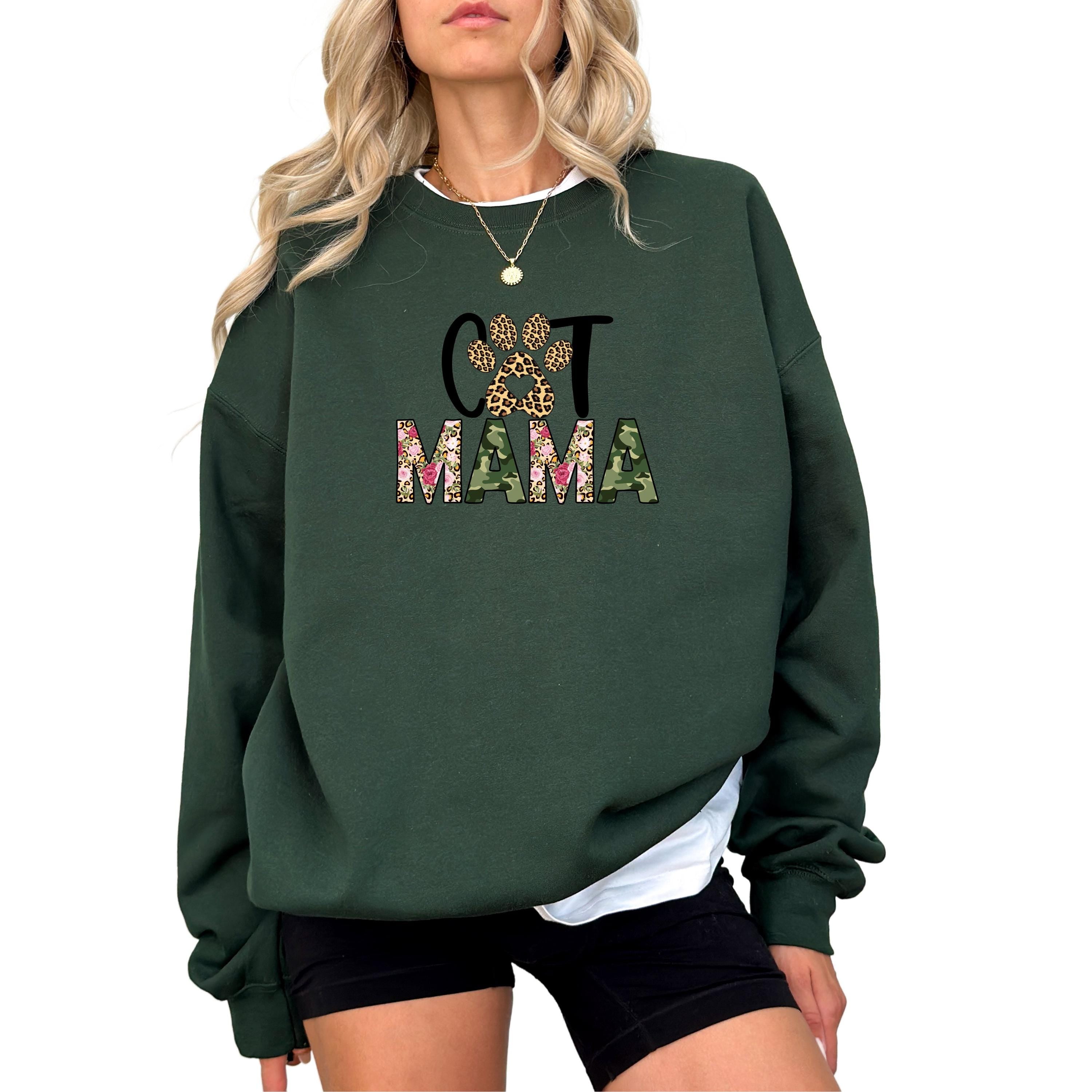 Cat Mama Sweatshirt,Gift Mothers Day Mama Sweatshirt ,Cat Mom Sweatshirt and Hoodie, Mom Day Sweater, Pregnancy Sweater, Gift for Mom