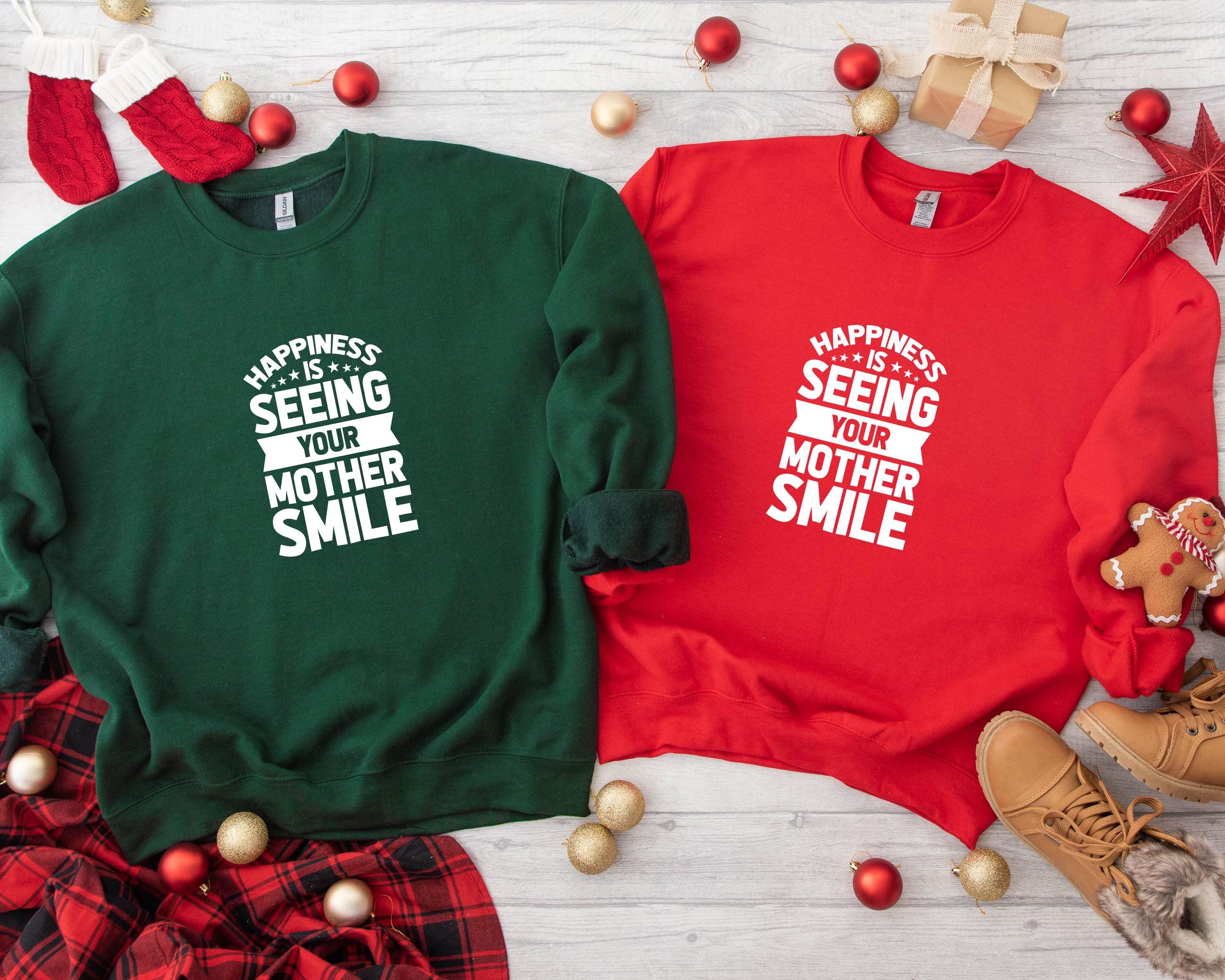 Happiness is Seeing Your Mother Smile Sweatshirt, Gift Mothers Day Sweatshirt ,Cat Mom Sweatshirt and Hoodie, Mom Day Sweater, Gift for Mom