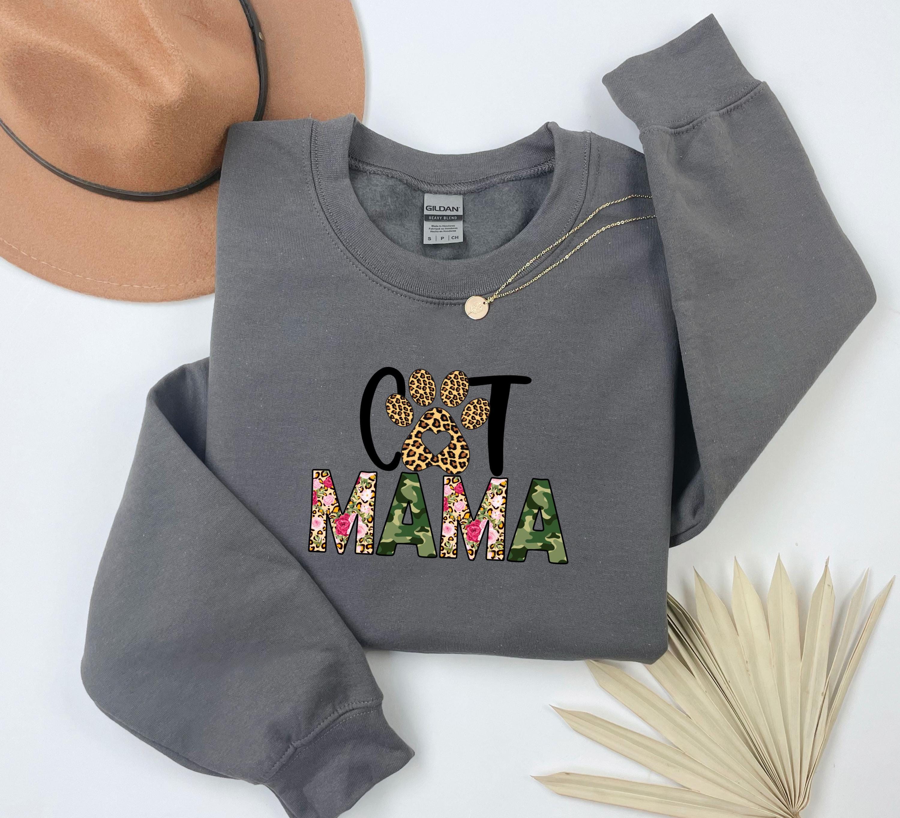 Cat Mama Sweatshirt,Gift Mothers Day Mama Sweatshirt ,Cat Mom Sweatshirt and Hoodie, Mom Day Sweater, Pregnancy Sweater, Gift for Mom