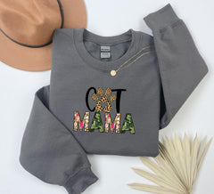 Cat Mama Sweatshirt,Gift Mothers Day Mama Sweatshirt ,Cat Mom Sweatshirt and Hoodie, Mom Day Sweater, Pregnancy Sweater, Gift for Mom