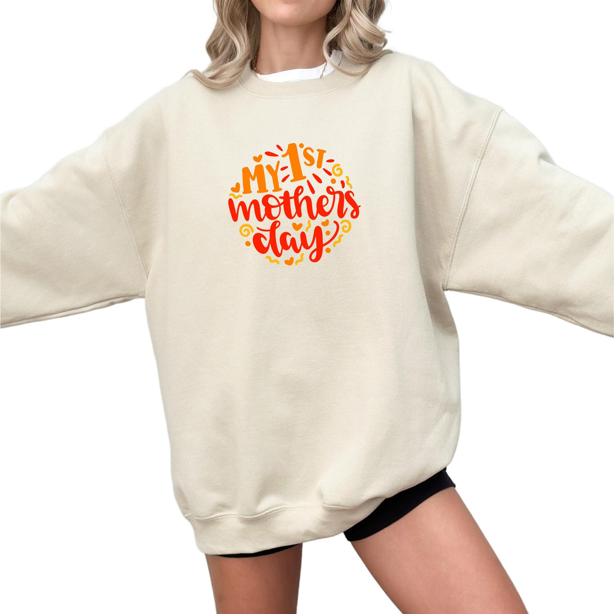 My 1st Mothers Day Mama Sweatshirt , Personalized Mom Shirt, Mothers Day Gift, Pregnancy Sweater, Gift for Mom