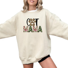 Cat Mama Sweatshirt,Gift Mothers Day Mama Sweatshirt ,Cat Mom Sweatshirt and Hoodie, Mom Day Sweater, Pregnancy Sweater, Gift for Mom