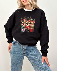 Christmas Sweatshirt Ho Ho Ho Deers