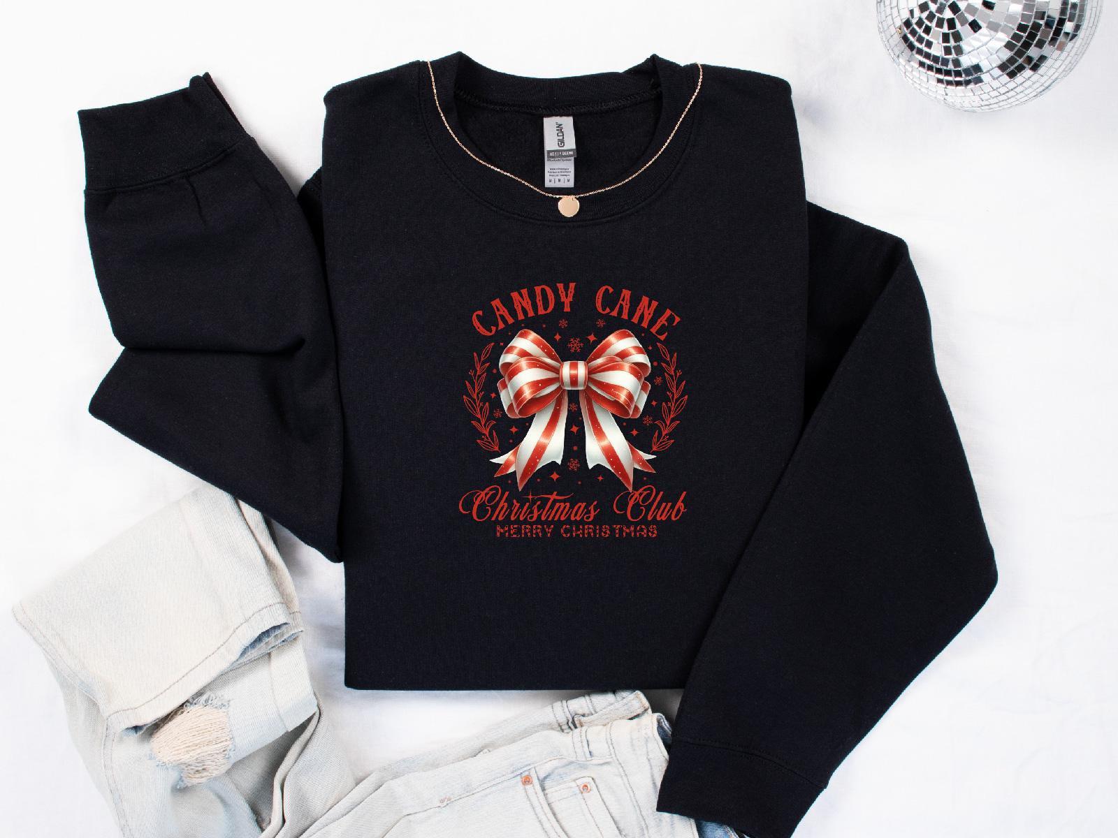 Christmas Sweatshirt Red Bow for Women