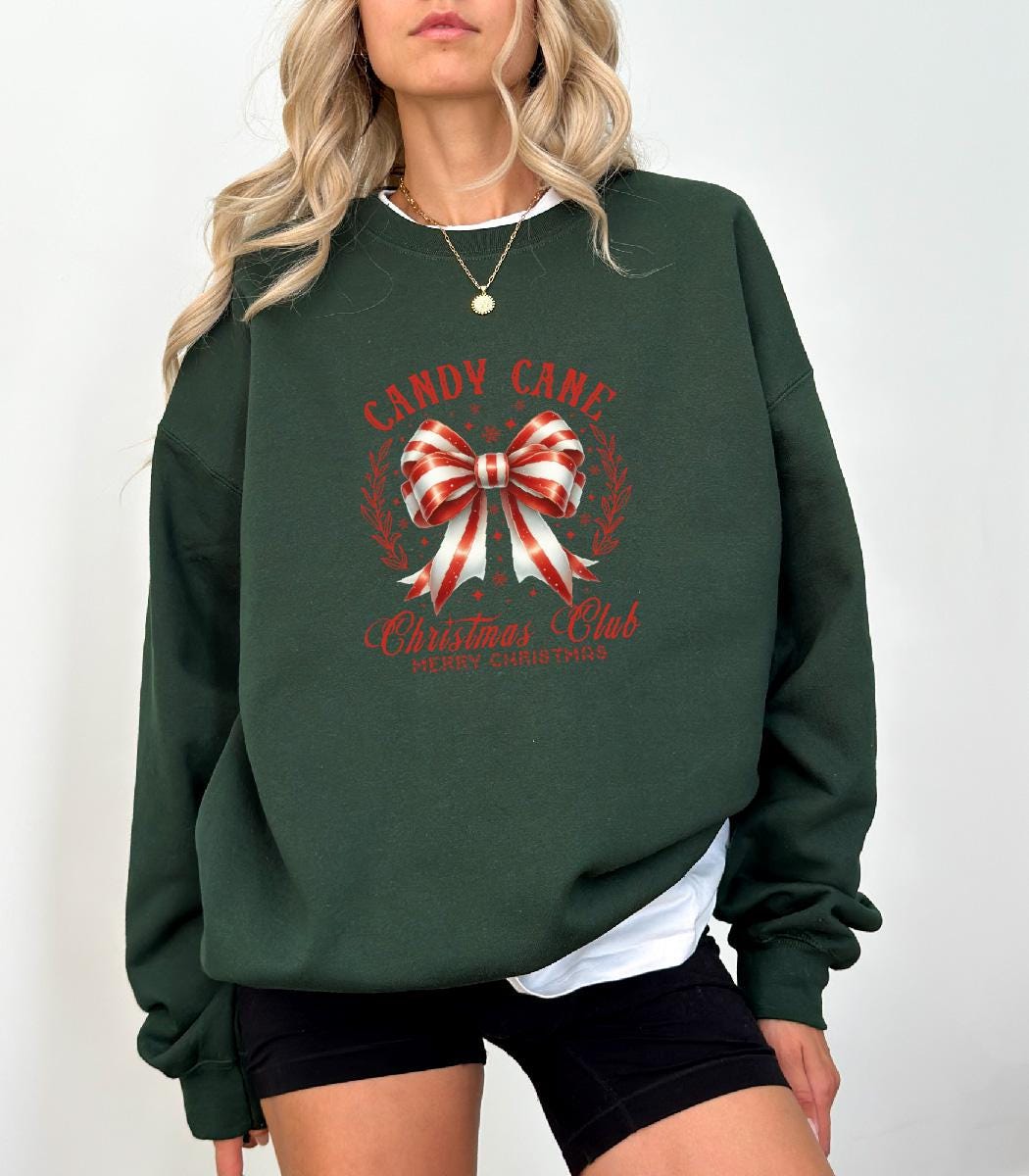 Christmas Sweatshirt Red Bow for Women