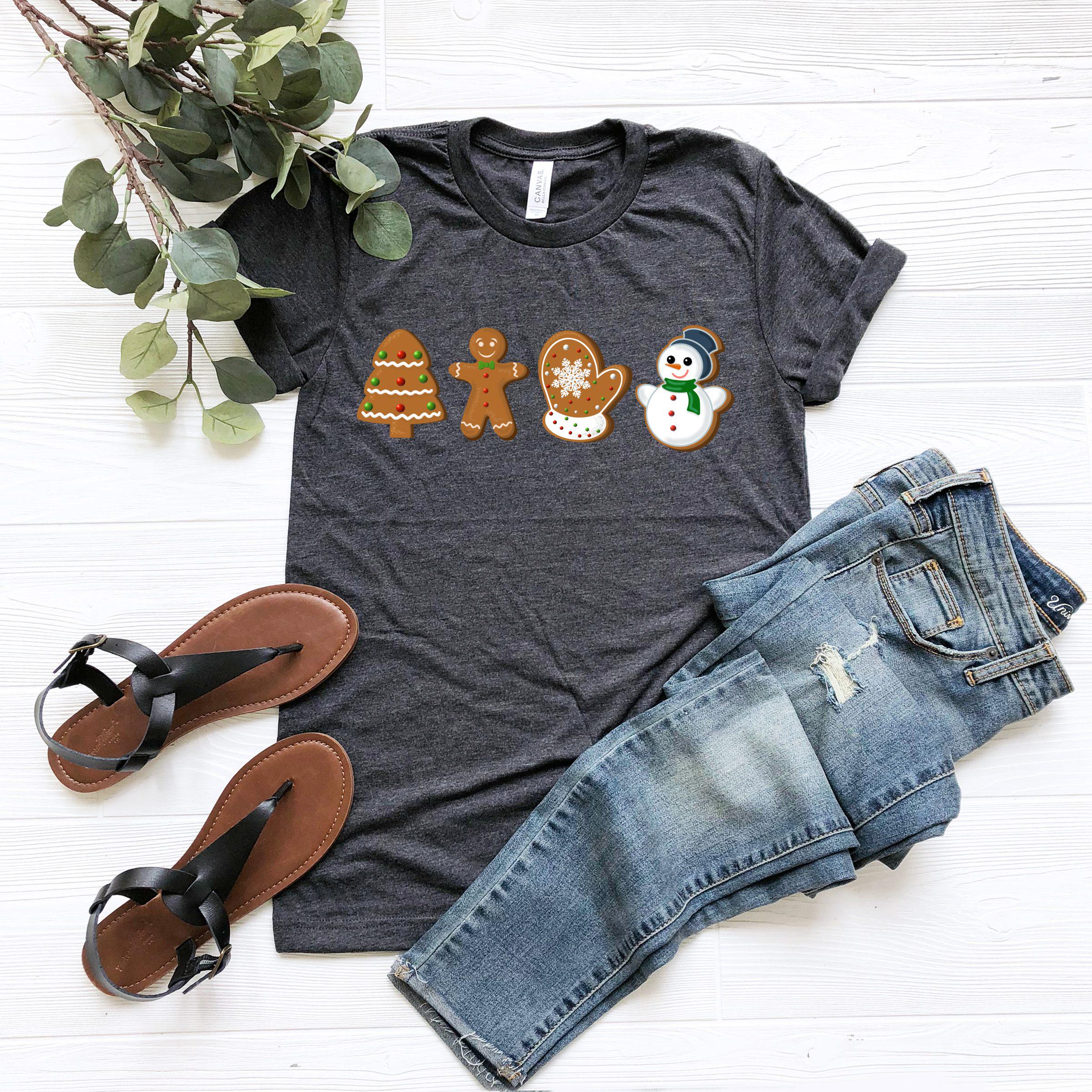 a t - shirt with three gingers and a snowman on it