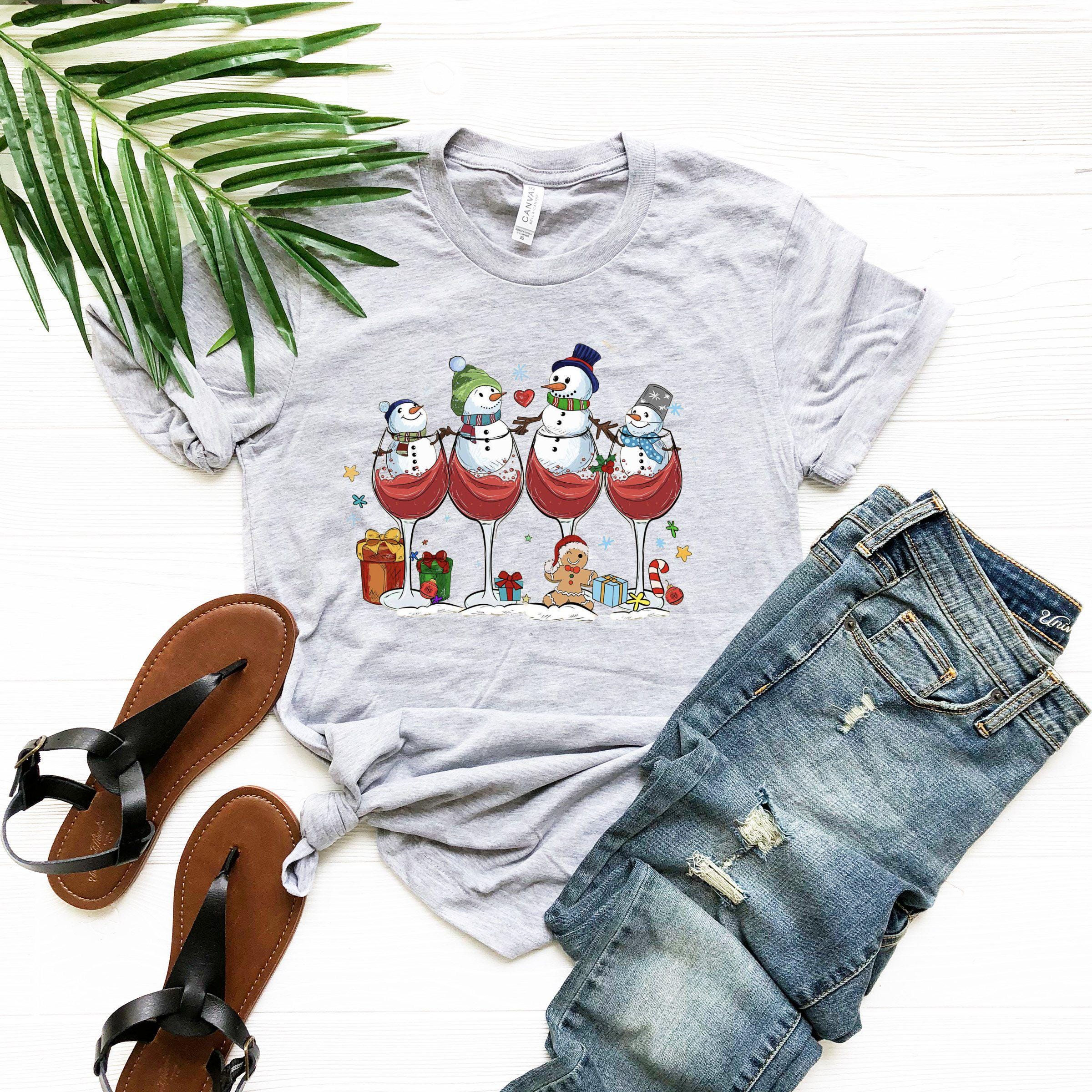 a t - shirt with three glasses of wine on it