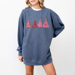 Retro Christmas Pink Tree Sweatshirt