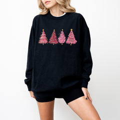 Retro Christmas Pink Tree Sweatshirt | Comfort Colors | Perfect Christmas Gift for Moms and Wives Christmas Sweatshirt for Women, Christmas Tree Tshirt, Christmas Coquette Christmas Shirt