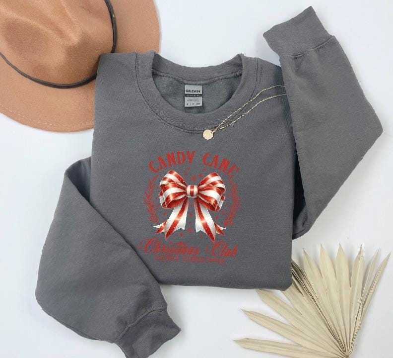 Christmas Sweatshirt Red Bow for Women