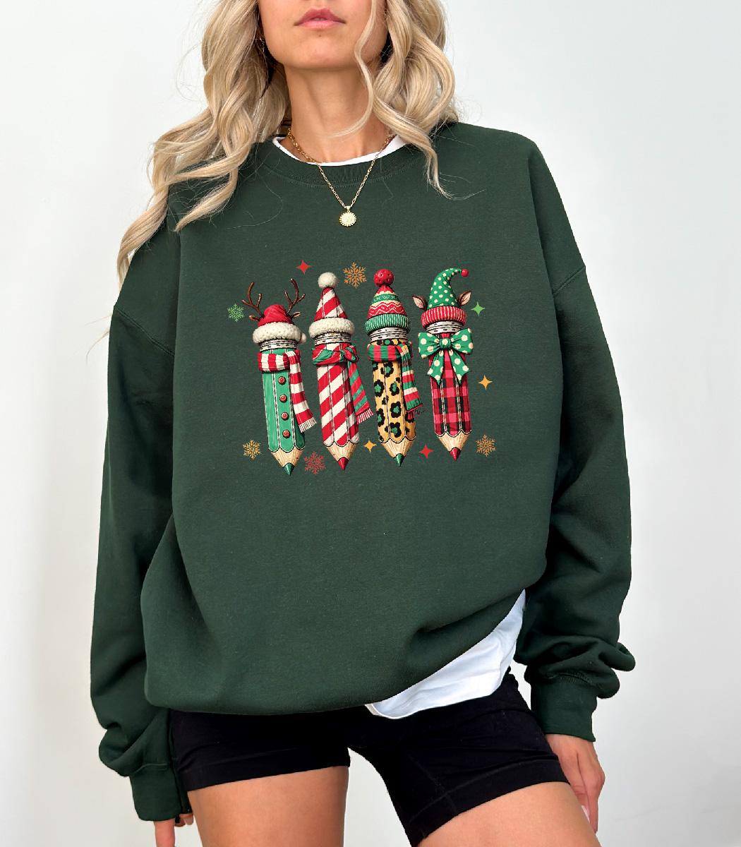 Christmas Four Pencil Sweatshirt